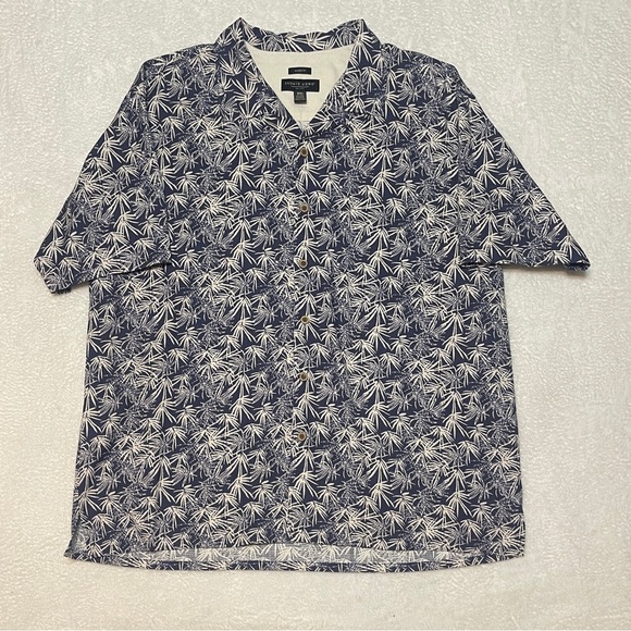 NWT Pronto Uomo Classic Fit Silk Blend Palm Print Button Up Shirt Vacation XXL - Picture 1 of 9